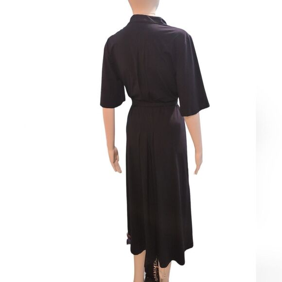 J. McLaughlin Shilow Jersey V-Neck Flutter Sleeve Pleated A-Line Midi Dr… - Picture 3 of 7